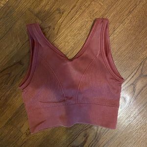 Burnt orange padded sports bra